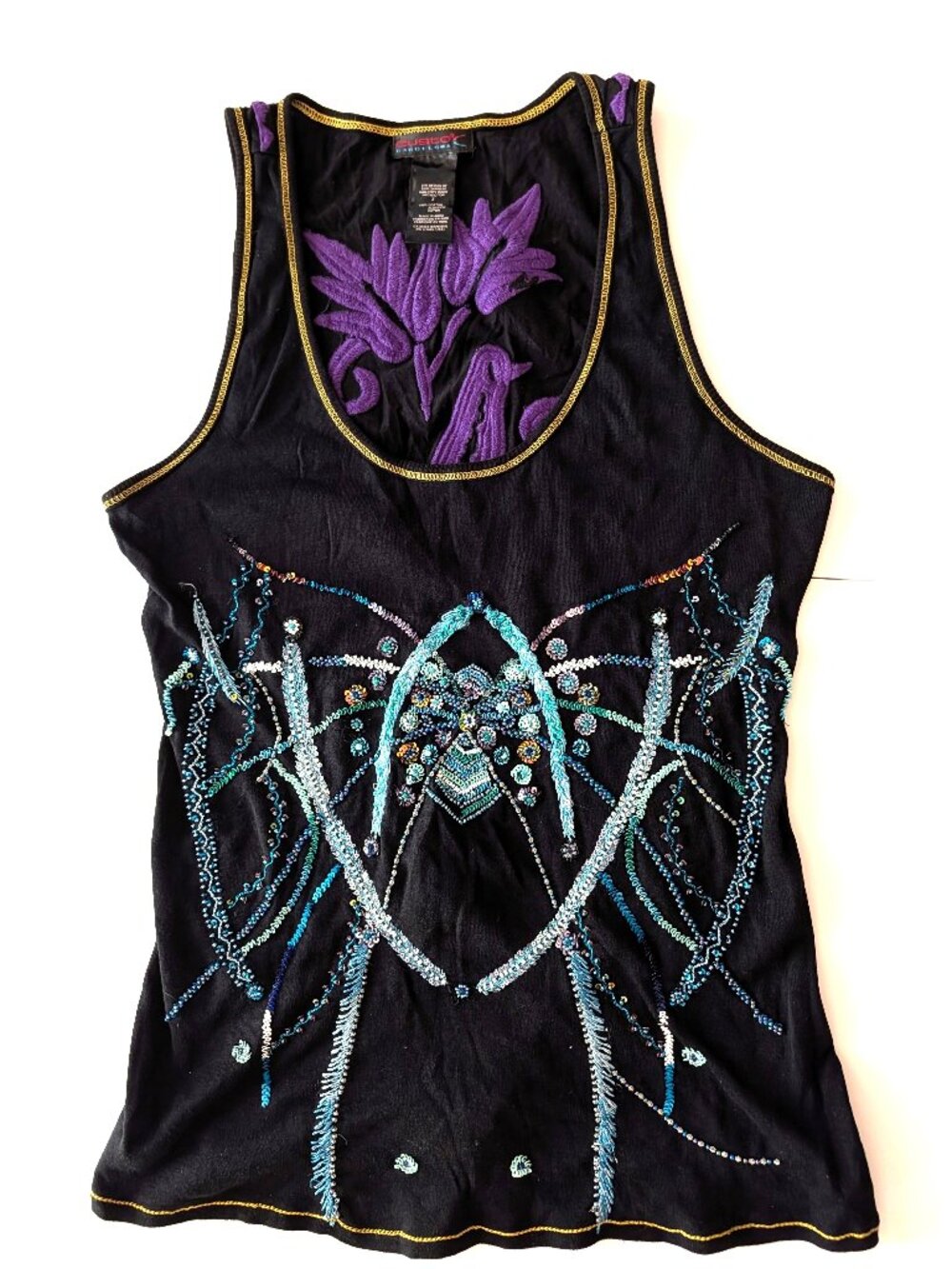 Custo Barcelona vintage beaded/embroidered tank top.